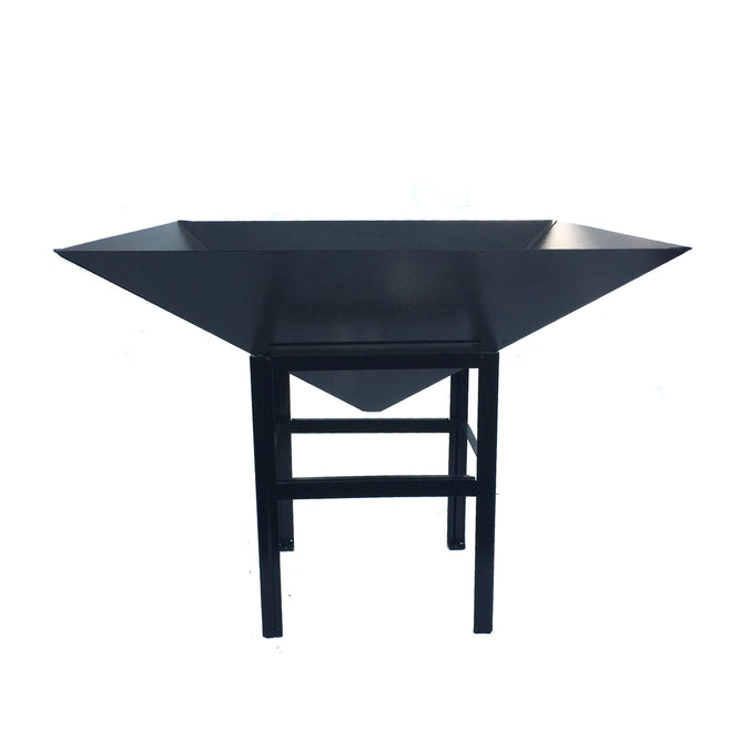 Geometric Metal Outdoor Planter and Small Stand