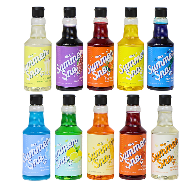 Summer Sno Syrup (PINTs) Cherry, Grape, Banana, Lemon Lime,