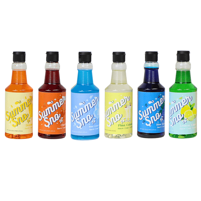 Summer Sno Syrup (PINTs) Cherry, Blue Raspberry, Pina Colada,