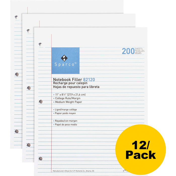 Sparco Notebook Filler Paper - Letter