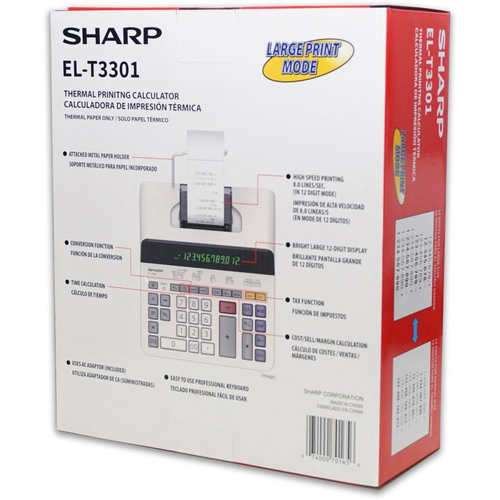 Sharp 12 Digit Thermal Printing Calculator
