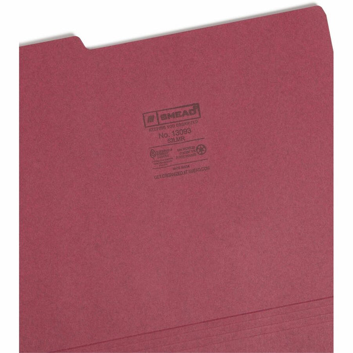 Smead Colored 1/3 Tab Cut Letter Recycled Top Tab File Folder