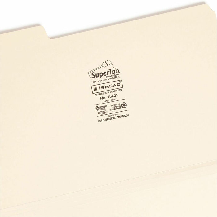 Smead SuperTab 1/3 Tab Cut Legal Recycled Top Tab File Folder