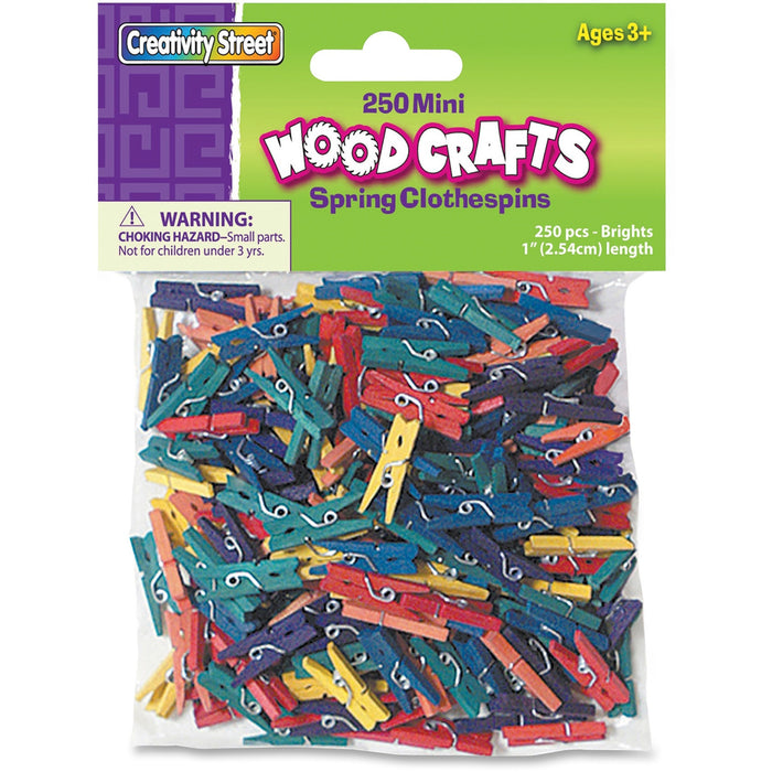 Creativity Street WoodCrafts Bright Mini Clothespins