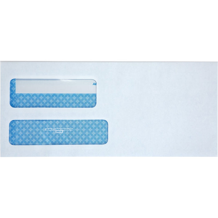 Quality Park No. 9 Double Window Security Tint Envelopes with Self-Seal Closure