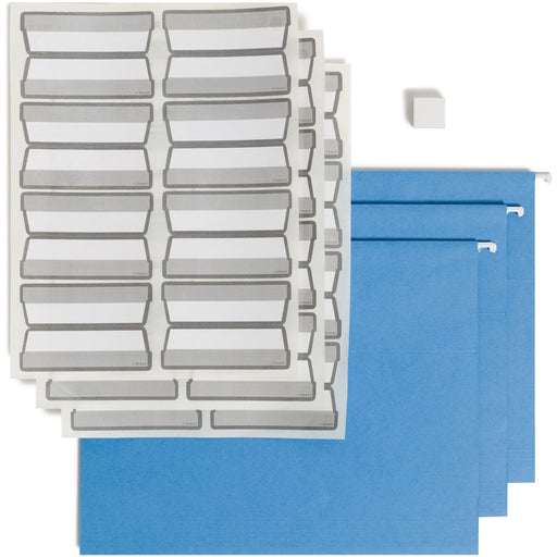 Smead Protab® Filing System with 20 Letter Size Hanging File Folders, 24 ProTab 1/3-Cut Tab labels, and 1 eraser (64210)