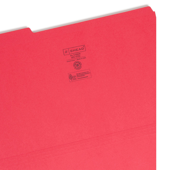 Smead Colored 1/3 Tab Cut Legal Recycled Top Tab File Folder