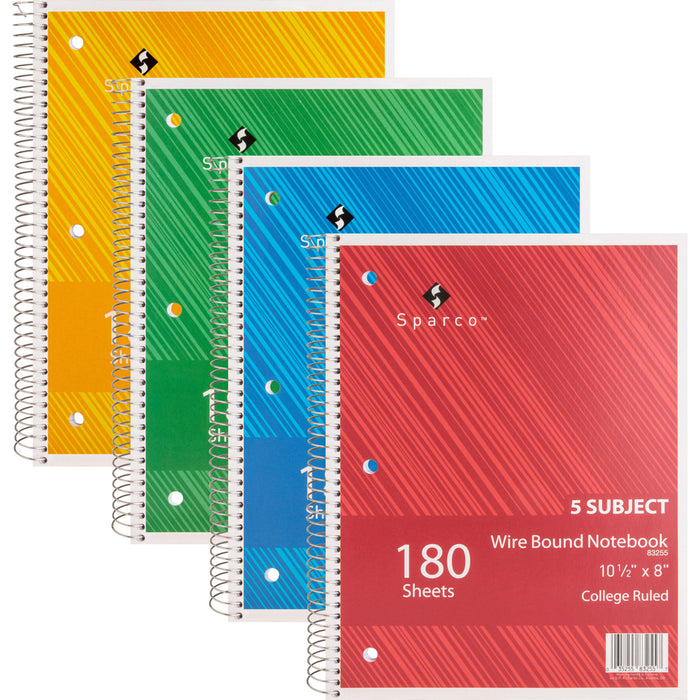 Sparco Wirebound College Ruled Notebooks