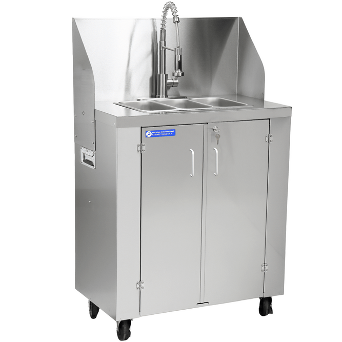 Tripl-E-Sink Portable Sink (with electric heater and pump) (Black Base)