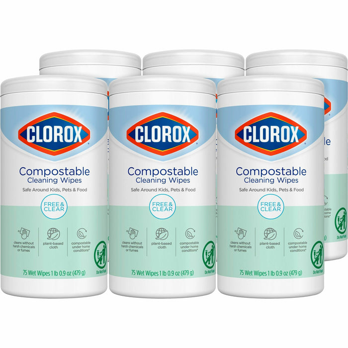 Clorox Free & Clear Compostable All Purpose Cleaning Wipes