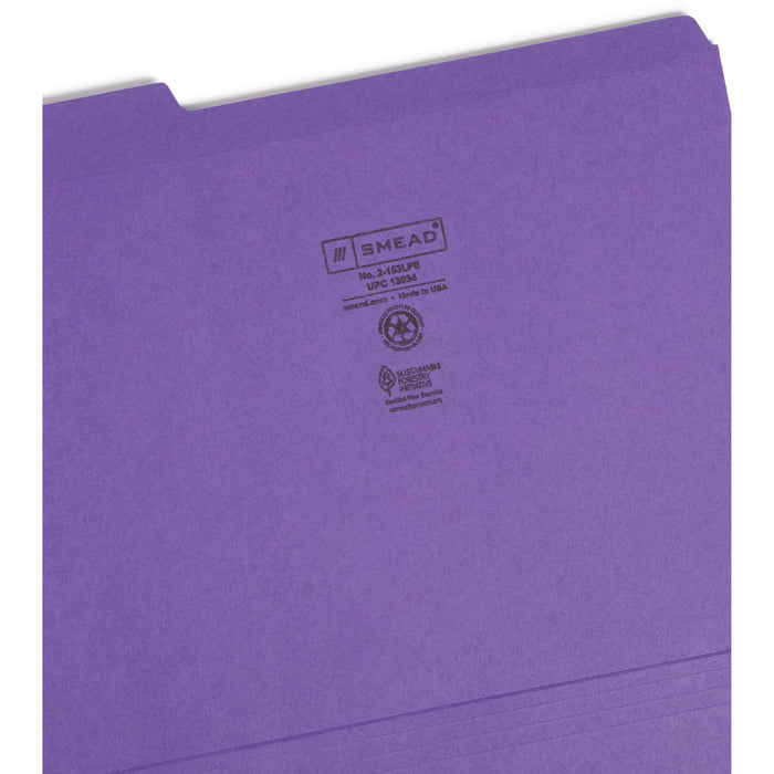 Smead Colored 1/3 Tab Cut Letter Recycled Top Tab File Folder