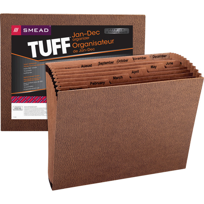 Smead TUFF® Expanding File, Monthly (Jan.-Dec.) 12 Pockets, Letter Size, Redrope-Printed Stock (70488)