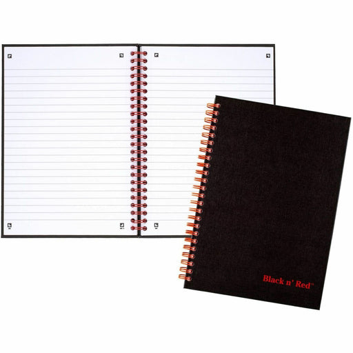 Black n' Red Wirebound Ruled Notebook - A5