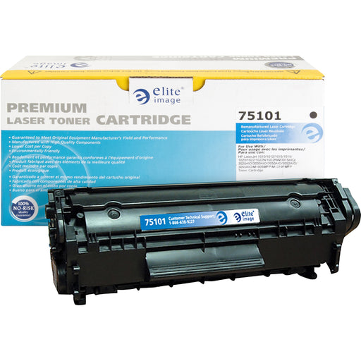 Elite Image Remanufactured Laser Toner Cartridge - Alternative for HP 12A (Q2612A) - Black - 1 Each