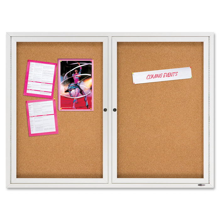 Quartet Enclosed Bulletin Board for Indoor Use