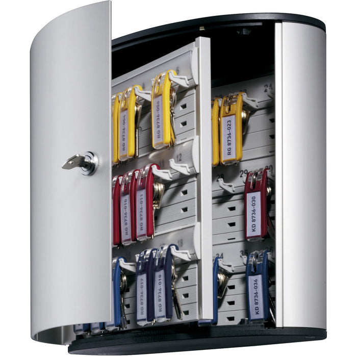 DURABLE® Brushed Aluminum Keyed Lock 36-Key Cabinet