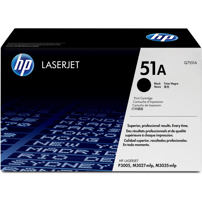 HP 51A (Q7551A) Original Laser Toner Cartridge - Single Pack - Black - 1 Each