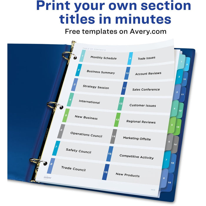 Avery® Two-Column Table Contents Dividers w/Tabs