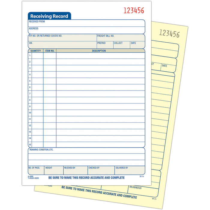 Adams Carbonless Receiving Record Book