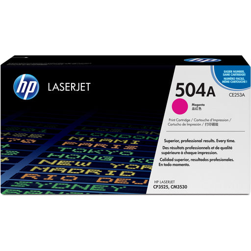 HP 504A (CE253A) Original Laser Toner Cartridge - Single Pack - Magenta - 1 Each