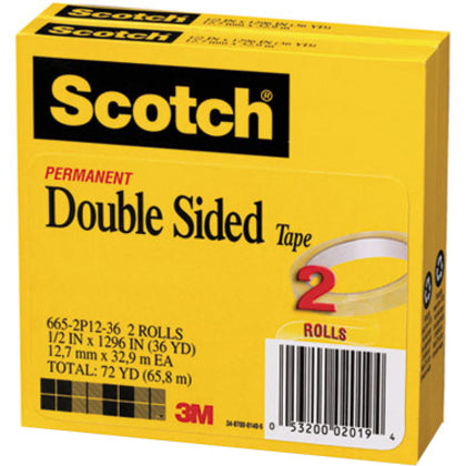 Scotch Permanent Double-Sided Tape - 1/2"W