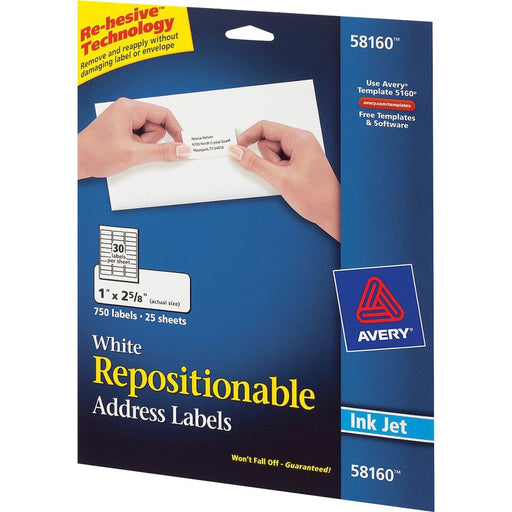 Avery® Repositionable Address Labelss - Sure Feed Technology