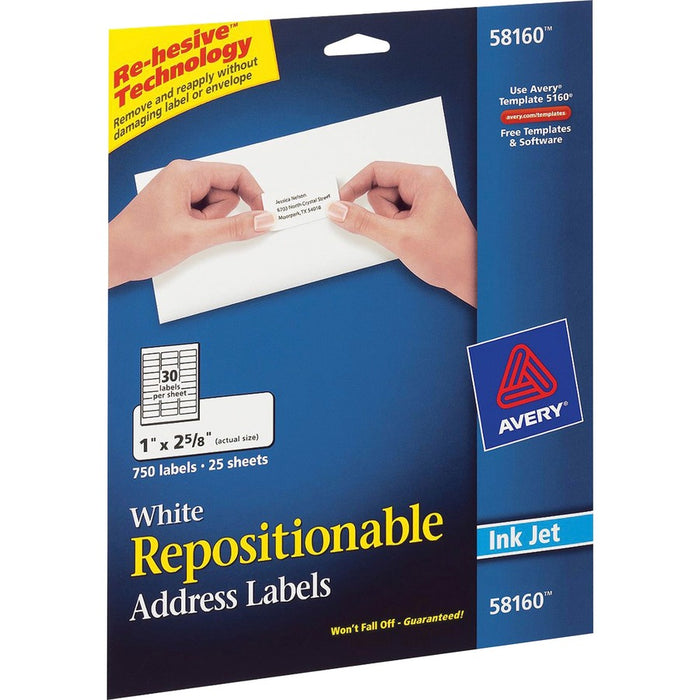 Avery® Repositionable Address Labelss - Sure Feed Technology