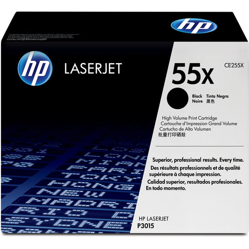 HP 55X (CE255X) Original Laser Toner Cartridge - Single Pack - Black - 1 Each