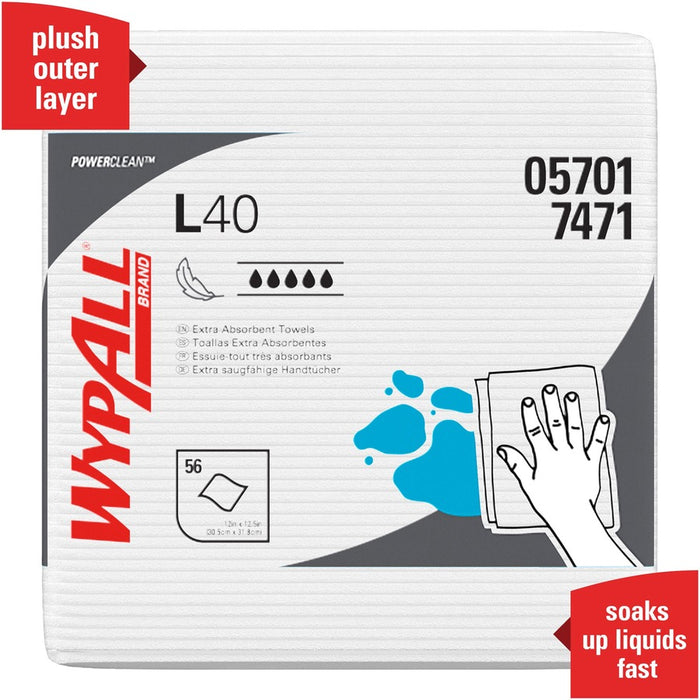 Wypall Power Clean L40 Extra Absorbent Towels