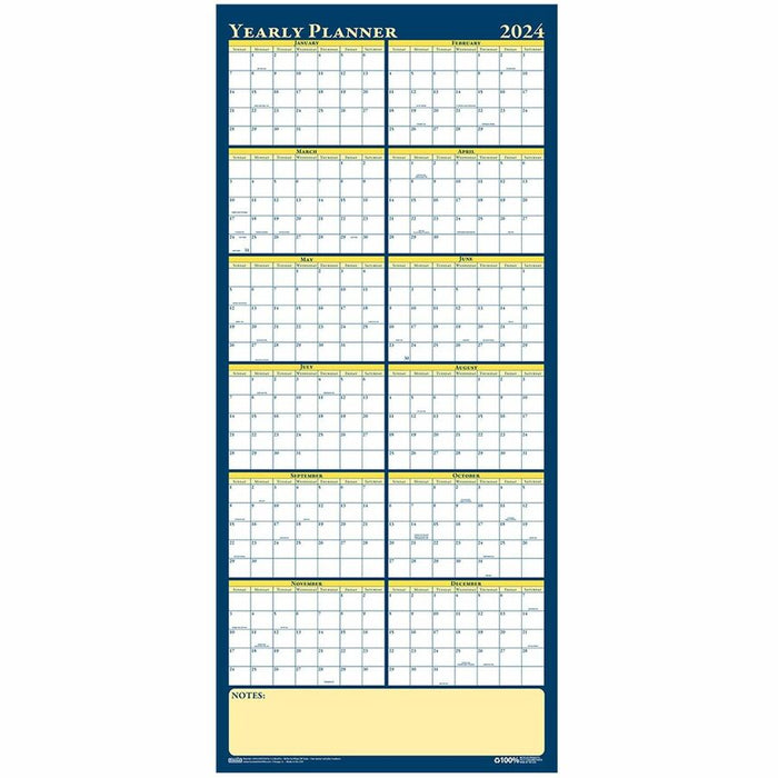 House of Doolittle Laminated Yearly Wall Planner