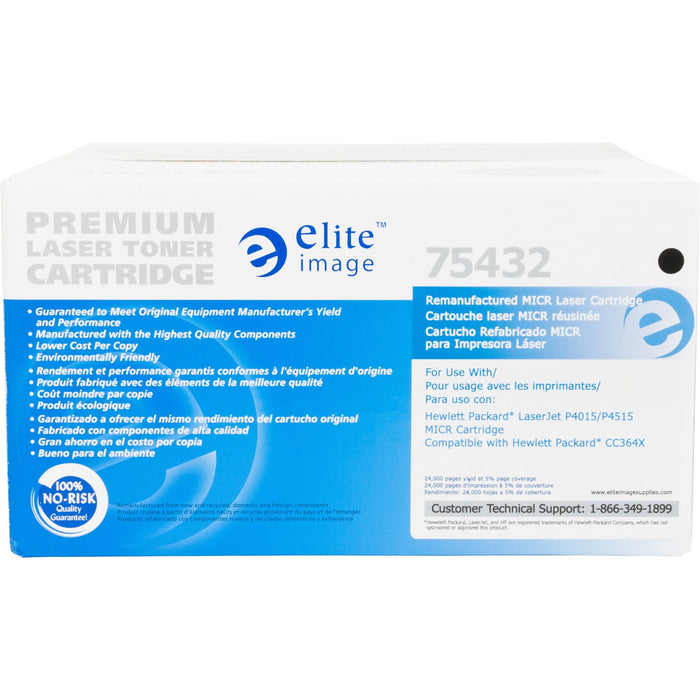 Elite Image Remanufactured MICR Laser Toner Cartridge - Alternative for HP 64X (CC364X) - Black - 1 Each