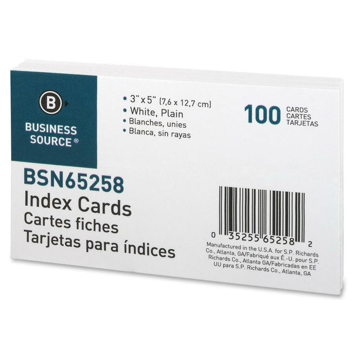 Business Source Plain Index Cards