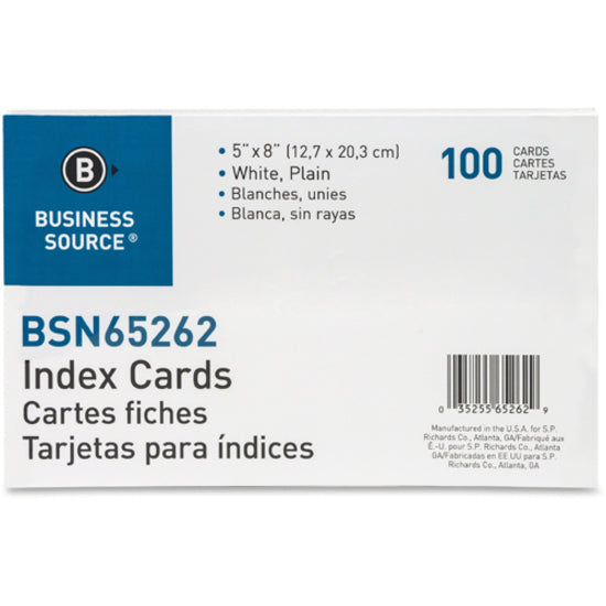 Business Source Plain Index Cards