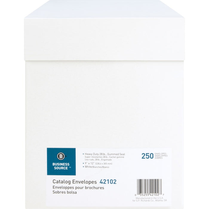 Business Source 28 lb. White Catalog Envelopes