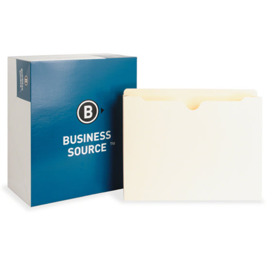 Business Source Straight Tab Cut Letter Recycled File Pocket