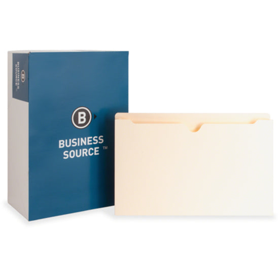 Business Source Straight Tab Cut Legal Recycled File Pocket