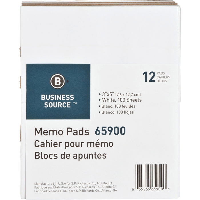 Business Source Plain Memo Pads