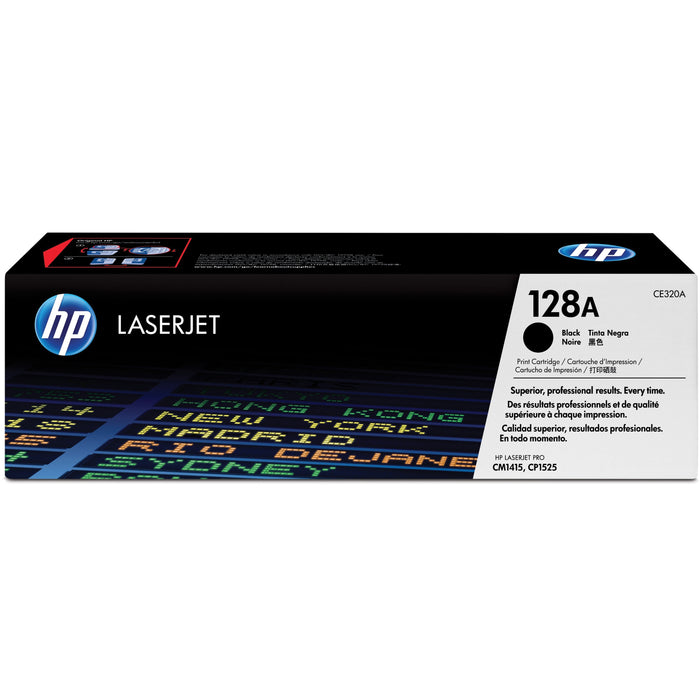 HP 128A (CE320A) Original Standard Yield Laser Toner Cartridge - Single Pack - Black - 1 Each