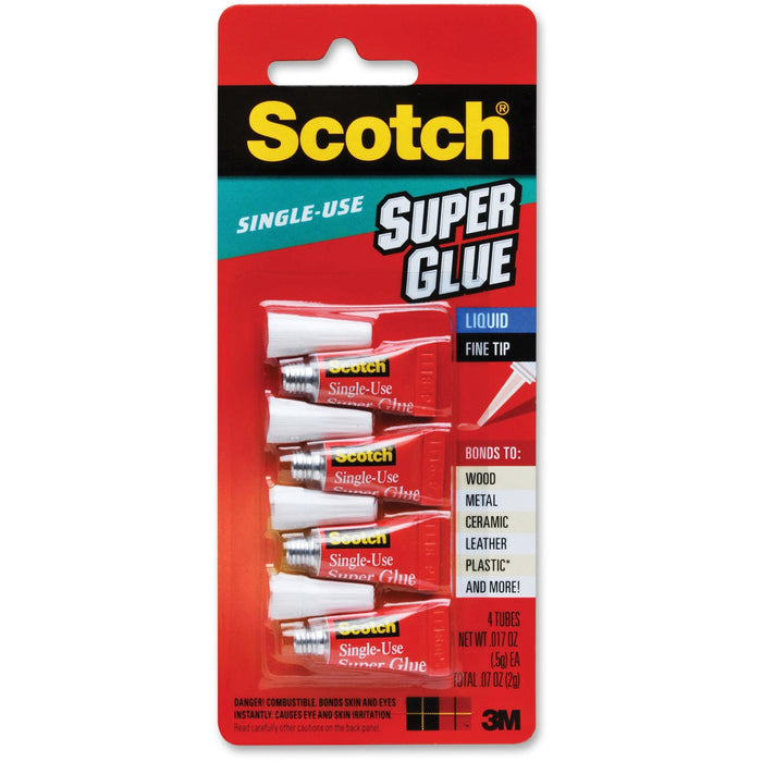 Scotch Super Glue Liquid - 0.05 grams Single-Use Tubes