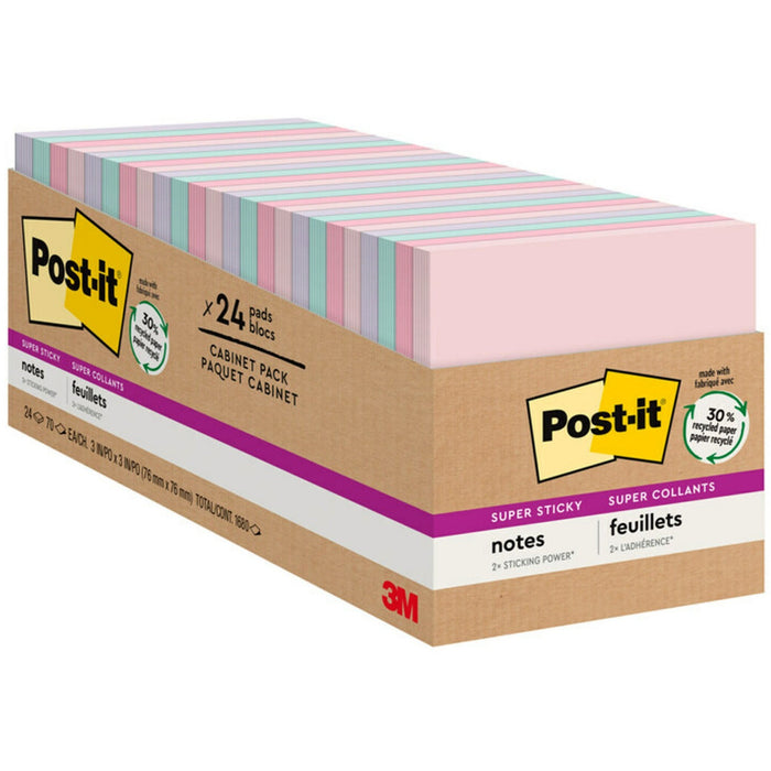 Post-it® Super Sticky Notes Cabinet Pack - Wanderlust Pastels Color Collection