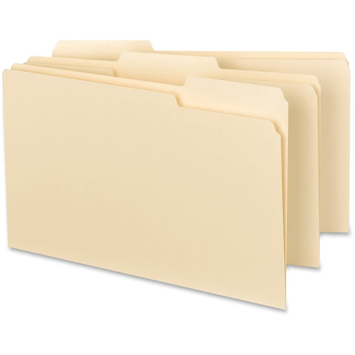 Business Source 1/3 Tab Cut Legal Recycled Top Tab File Folder