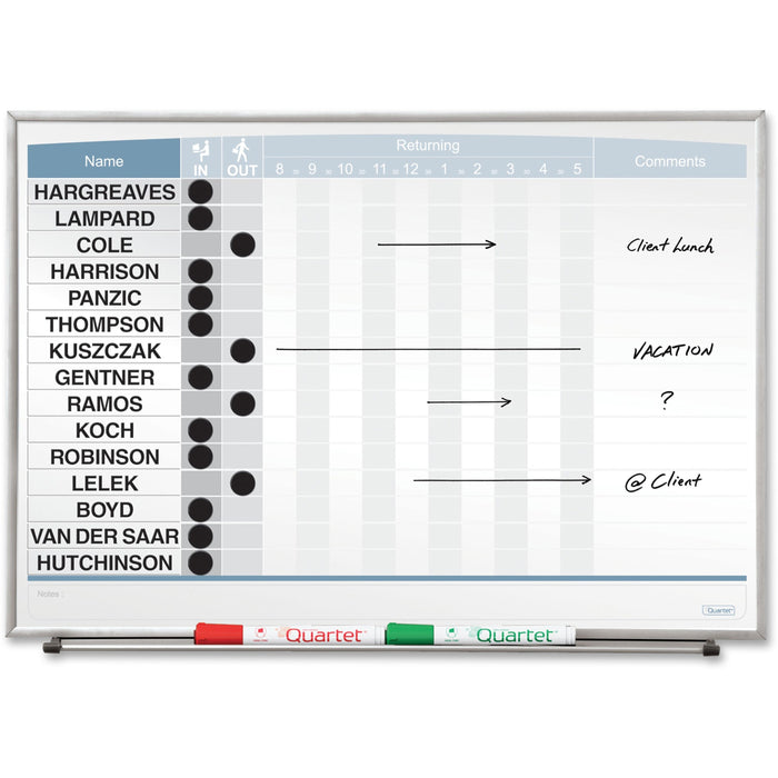 Quartet Matrix 15-employee In/Out Board