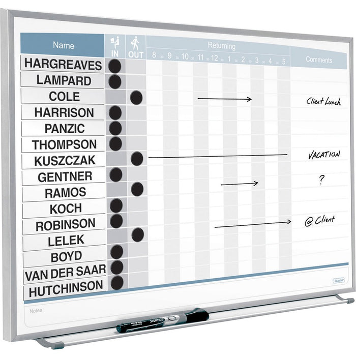 Quartet Matrix 15-employee In/Out Board