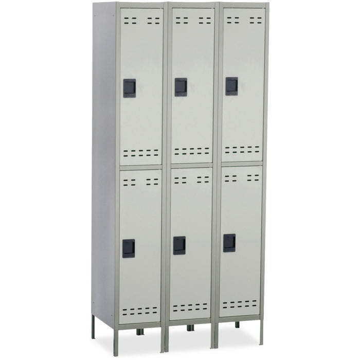 Safco Double-Tier Two-tone 3 Column Locker with Legs