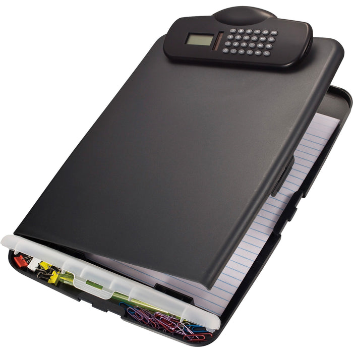 Officemate Slim Clipboard Storage Box with Calculator