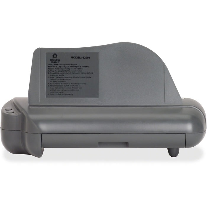 Business Source Electric Adjustable 3-hole Punch