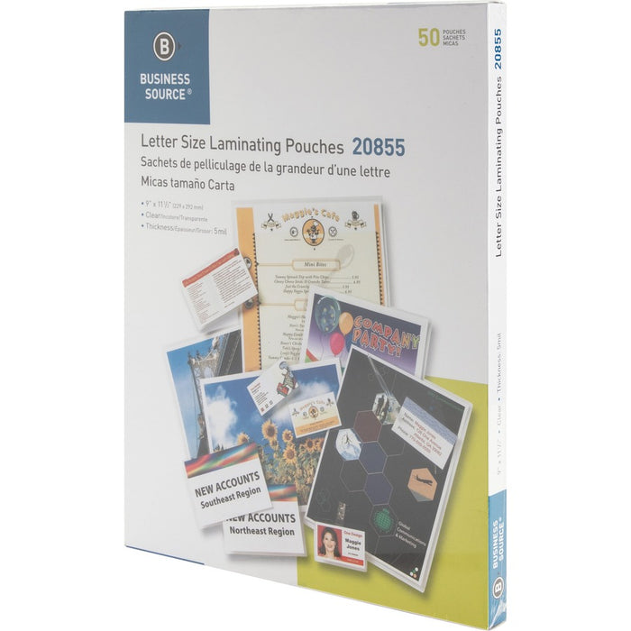 Business Source Letter Size Laminating Pouches