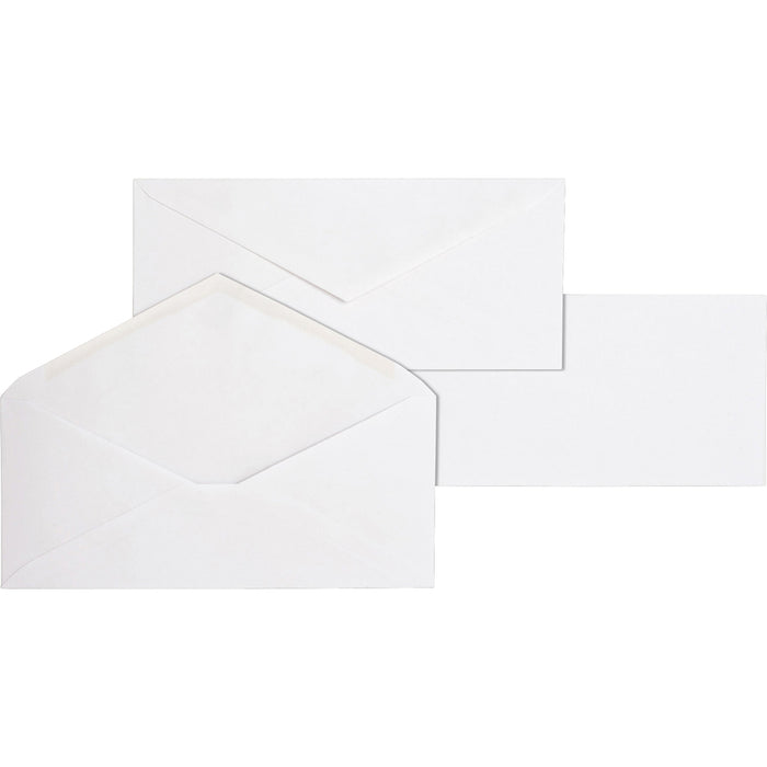 Business Source No. 10 White Wove V-Flap Business Envelopes