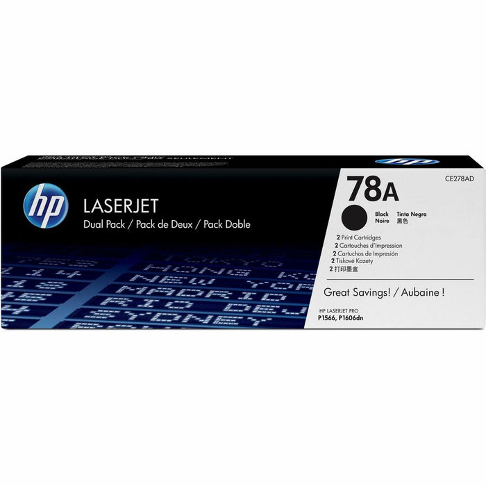 HP 78A 2-pack Black Original LaserJet Toner Cartridges