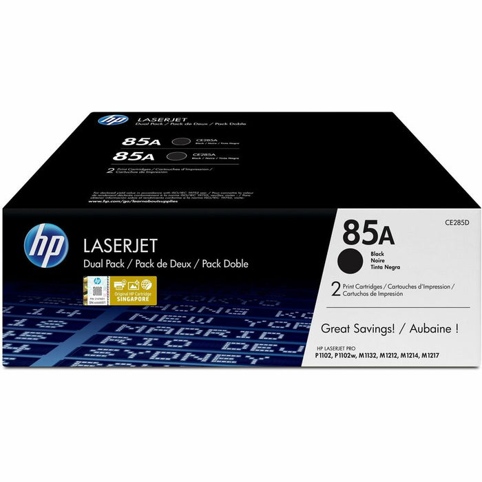 HP 85A 2-pack Black Original LaserJet Toner Cartridges